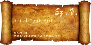 Szilágyi Vid névjegykártya